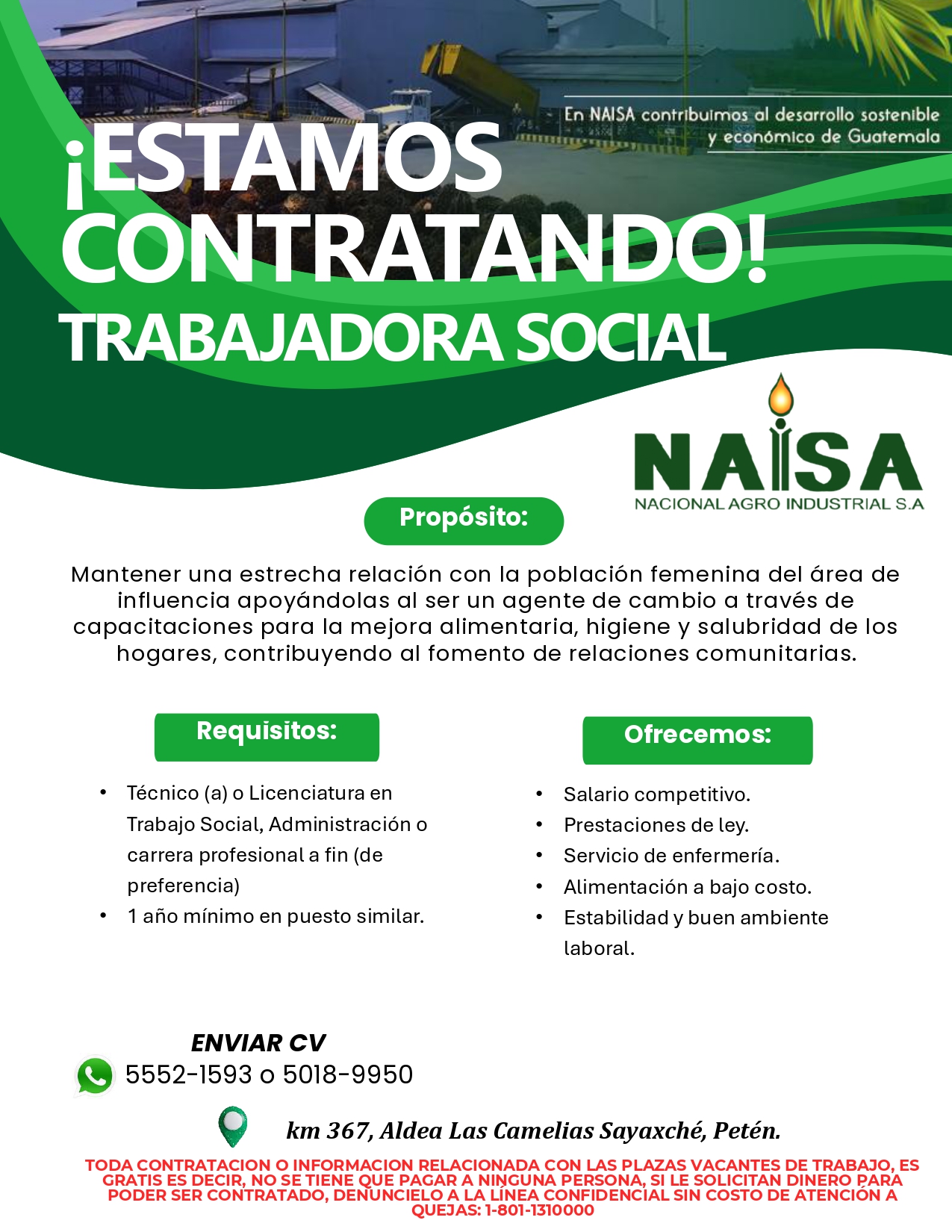 Publicación de plaza: Trabajadora Social