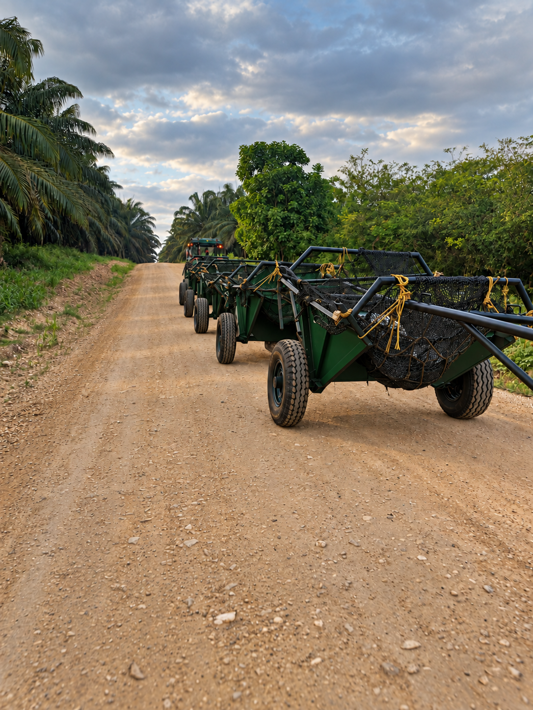 Carretas de cosecha en una plantación de NAISA